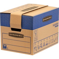 Carton de déménagement fellowes carton ondulé double épaisseur 30,4x40,6x30,4cm poignées transporte jusqu'a 26kg
