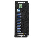 StarTech.com Hub USB 3.0 à 7 ports avec adaptateur d'alimentation - Concentrateur USB-A industriel en métal avec protection contre les décharges électrostatiques et les surtensions de 350 W - Montable sur Din/Mur/Bureau - Hub USB 3.2 Gen 1 (5Gbps) haut dé