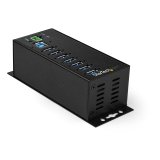 StarTech.com 7-Port USB 3.0 Hub with Power Adapter - Metal Industrial USB-A Hub with ESD & 350W Surge Protection - Din/Wall/Desk Mountable - High Speed USB 3.1 Gen 1 5Gbps Hub