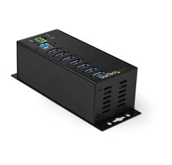 StarTech.com 7 Port USB Hub mit Netzteil - Überspannungsschutz - Industrieller USB 3.0 Datenübertragungs-Hub aus Metall - Din-Schiene, Wand- oder Schreibtischmontage - Hochgeschwindigkeits-USB 3.1 Gen 1 5Gbit/s-Hub