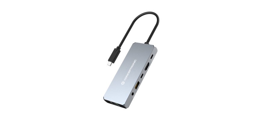 Conceptronic DONN22G replicatore di porte e docking station per laptop Cablato USB 3.2 Gen 2 (3.1 Gen 2) Type-C Grigio