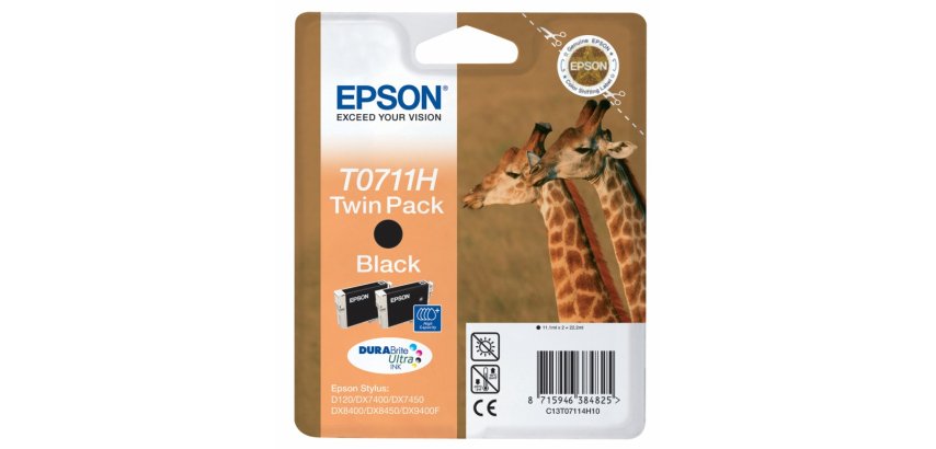 Epson Giraffe Confezione doppia Nero T0711H Inchiostri DURABrite Ultra