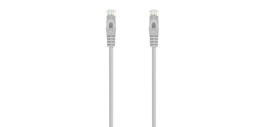 AISENS Cable de Red Latiguillo RJ45 LSZH Cat.6A 500 Mhz UTP AWG24, Gris, 20M