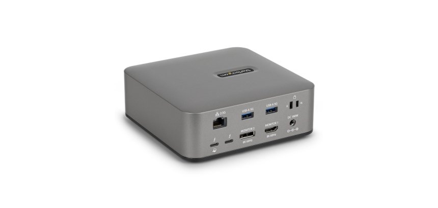 StarTech.com Dock Thunderbolt 5, Double 8K 60Hz, Triple 4K pour Windows, Jusqu'à Double 6K 60Hz pour Mac - Station d'Accueil TB5 et USB4 avec Transfert Max. 120 Gbps, PD 140W, Téléphone 30W, USB 10 Gbps