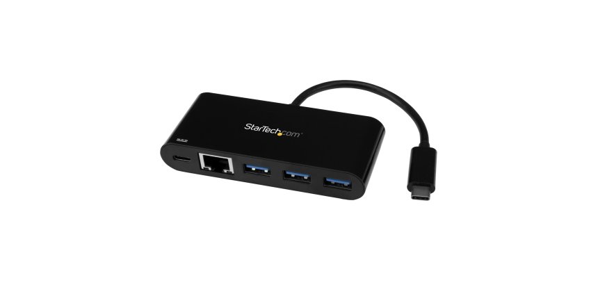 StarTech.com USB-C naar Ethernet adapter met 3 poorts USB 3.0 hub en Power Delivery