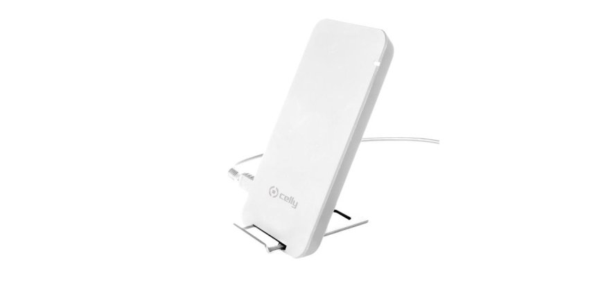Celly WLFASTSTANDWH mobile device charger Smartphone White USB Wireless charging Indoor