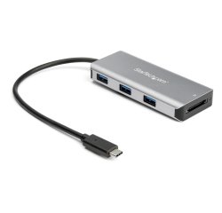Hub Ladrón USB-C de 3 Puertos 10Gbps y Lector de Tarjetas de Memoria Flash SD 
