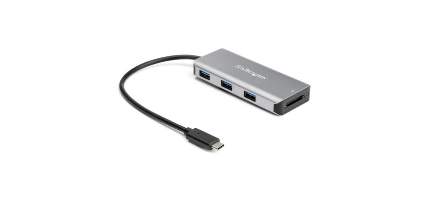 StarTech.com Hub USB-C à 3 Ports avec Lecteur de Carte SD - 3 x USB-A & 1 x Slot SD - Mini Hub USB 3.2 Gen 2 (10Gbps) Type C pour PC Portable - Alimenté par Bus - Compatible avec Thunderbolt 3