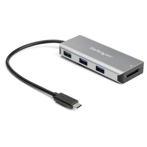 StarTech.com Hub USB-C à 3 Ports avec Lecteur de Carte SD - 3 x USB-A & 1 x Slot SD - Mini Hub USB 3.2 Gen 2 (10Gbps) Type C pour PC Portable - Alimenté par Bus - Compatible avec Thunderbolt 3