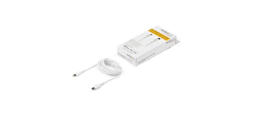 StarTech.com 2m strapazierfähiges weißes USB-C auf Lightning-Kabel - Hochbelastbare, robuste Aramidfaser - USB Typ-C auf Lightningkabel - Lade-/Synchronisationskabel - Apple MFi-zertifiziert iPad/iPhone 12