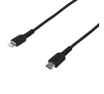 StarTech.com Cavo durevole da USB-C a Lightning da 2m nero - Cavo di alimentazione/sincronizzazione in Fibra aramidica robusta per impieghi intensivi da USB tipo C a Lightening - Certificato Apple MFi per iPad/iPhone 12