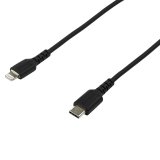 StarTech.com Câble USB-C vers Lightning Noir Robuste 2m - Câble de Charge/Synchronistation USB Type C vers Lightning Fibre Aramide - iPad/iPhone 12 Certifié Apple MFi