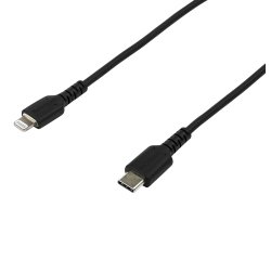 StarTech.com Cavo durevole da USB-C a Lightning da 2m nero - Cavo di alimentazione/sincronizzazione in Fibra aramidica robusta per impieghi intensivi da USB tipo C a Lightening - Certificato Apple MFi per iPad/iPhone 12