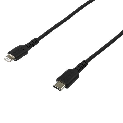 StarTech.com 2m strapazierfähiges schwarzes USB-C auf Lightning-Kabel - Hochbelastbare, robuste Aramidfaser - USB Typ-C auf Lightningkabel - Lade-/Synchronisationskabel - Apple MFi-zertifiziert iPad/iPhone 12