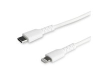 StarTech.com 3 foot (1m) Durable White USB-C to Lightning Cable - Heavy Duty Rugged Aramid Fiber USB Type C to Lightning Charger/Sync Power Cord - Apple MFi Certified iPad/iPhone 12