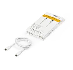 StarTech.com 1m USB C to Lightning Cable - Durable White USB Type C to Lightning Connector Fast Charge & Sync Charging Cord, Rugged w/Aramid