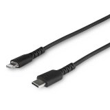 StarTech.com 3 foot (1m) Durable Black USB-C to Lightning Cable - Heavy Duty Rugged Aramid Fiber USB Type C to Lightning Charger/Sync Power Cord - Apple MFi Certified iPad/iPhone 12