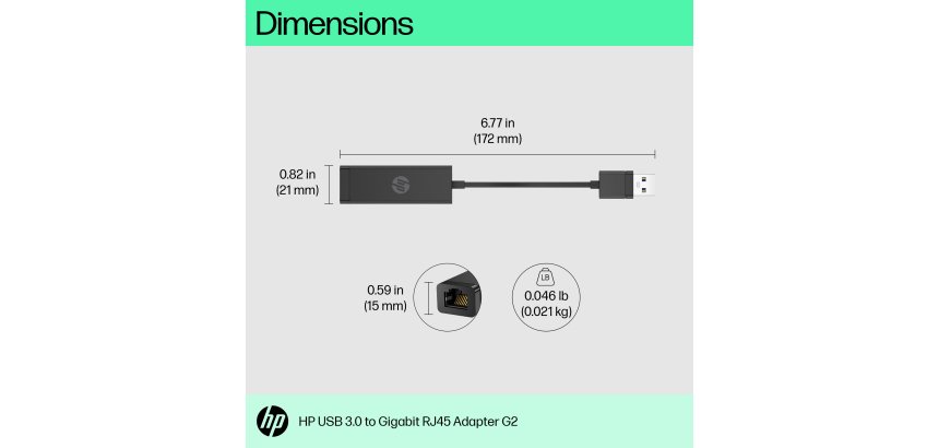 HP USB 3.0 to Gigabit RJ45 Adapter G2