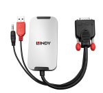 Lindy 38296 adaptador de cable de vídeo Negro, Blanco