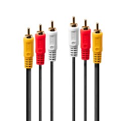 Lindy 35695 câble audio 10 m 3 x RCA Multicolore