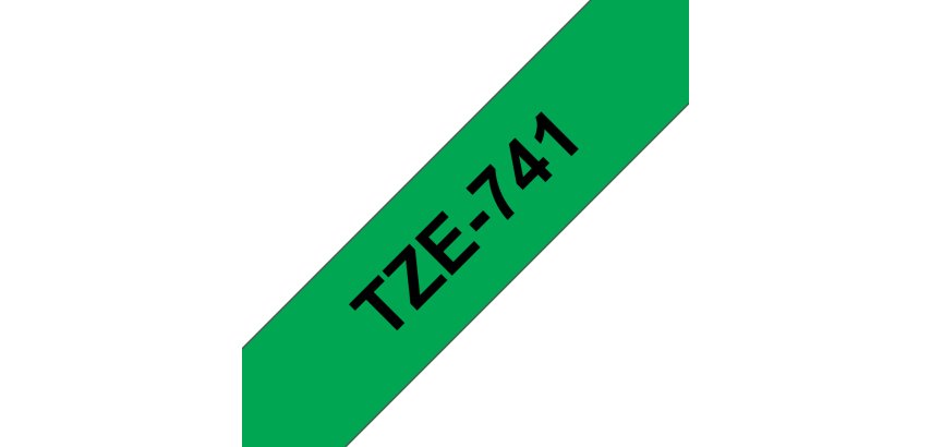 Brother TZE-741 ruban d'étiquette Noir sur vert TZ