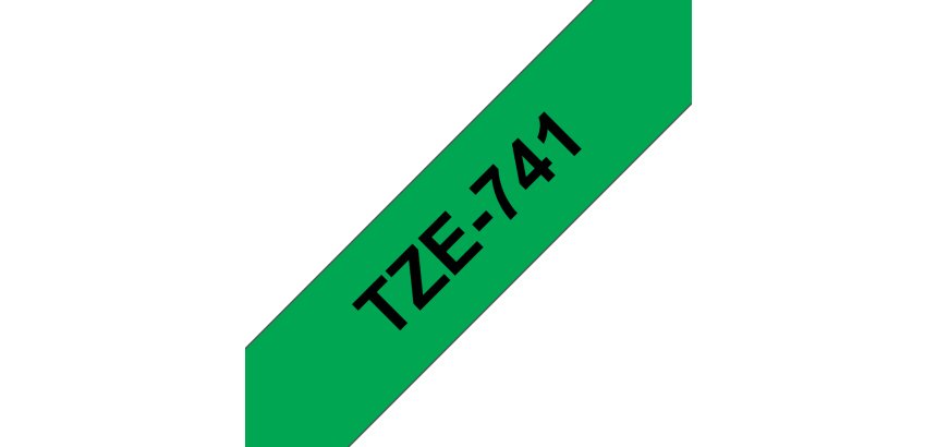 Brother TZE-741 ruban d'étiquette Noir sur vert TZ