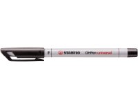 Stylo-feutre stabilo ohp pen soluble pointe fine 0.7mm multi-supports effaçable grip ergonomique coloris noir
