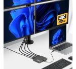 StarTech.com QUAD-USB-HDMI-ADAPT station d'accueil Avec fil USB 3.2 Gen 1 (3.1 Gen 1) Type-C Gris