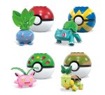 MEGA Pokémon Grass-Type Trainer Team Building Toy Kit, 4 Action Figures (118 Pieces) for Kids