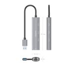 AISENS USB3.0 Dock USB-A A Ethernet Gigabit + Hub 3xUSB-C, Gris, 15cm