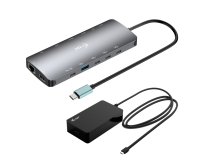 i-tec Metal USB-C Nano 3x Display Dock, 2x HDMI 1x USB-C video with Power Delivery 140W + Universal Charger 140 W