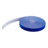 StarTech.com 15m Bulk Rol Klittenband - Op Maat te Knippen Herbruikbare Kabelbinders - Industriële Klitband Tape - Zelfklevende Klittenband Tyrap Strips - Blauw