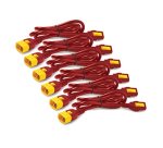 APC Power Cord Kit (6 ea), Locking, C13 TO C14, 0.6m, Red - Professionnels