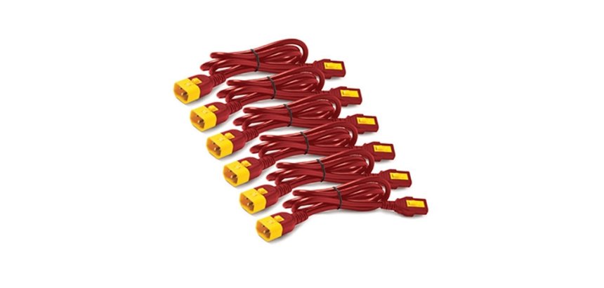APC Power Cord Kit (6 ea), Locking, C13 to C14, 1.2m, Red - Professionnels