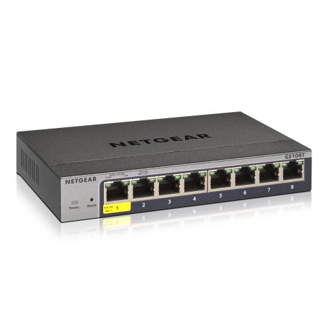 NETGEAR GS108Tv3 Gestionado L2 Gigabit Ethernet (10/100/1000) Gris