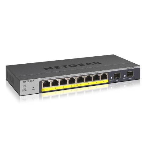 NETGEAR GS110TP Géré L2/L3/L4 Gigabit Ethernet (10/100/1000) Connexion Ethernet, supportant l'alimentation via ce port (PoE) Gris