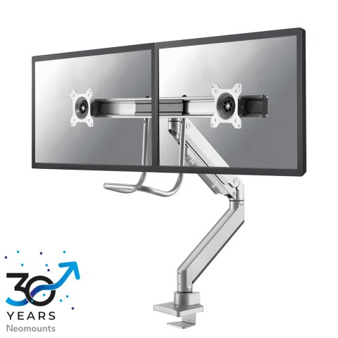 Neomounts NM-D775DXSILVER Brazo de monitor 10-32" - resorte de gas - Topfix - Tope-a-180°