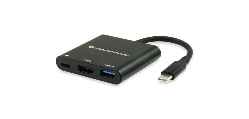 Conceptronic DONN01B replicatore di porte e docking station per laptop USB 3.2 Gen 1 (3.1 Gen 1) Type-C Nero