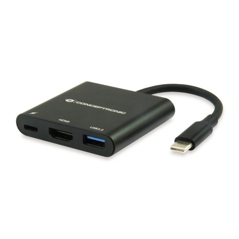CARICATORE PD USB 3-PORTE 65W GaN, 2x USB-C, 1x USB-A, QC 3.0, PPS, PD 3.0
