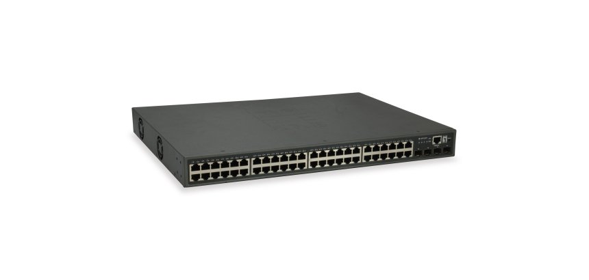 LevelOne 52-Port L3 Lite Managed Gigabit PoE Switch, 4 x 10GbE SFP+, 48 PoE Outputs, 400W PoE Power Budget