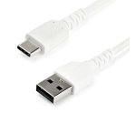 StarTech.com Câble de Charge Rapide USB-A vers USB-C de 1m, Robuste, Charge et Synchronisation, 3A, USB 2.0, Gaine TPE Blanche et Fibre d'Aramide - Cordon de Charge USB