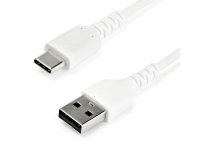 StarTech.com 2m USB A to USB C Charging Cable - Durable Fast Charge & Sync USB 2.0 to USB Type C Data Cord - Rugged TPE Jacket Aramid Fiber M/M 3A White - Samsung S10, iPad Pro, Pixel