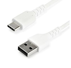 StarTech.com 2m USB A to USB C Charging Cable - Durable Fast Charge & Sync USB 2.0 to USB Type C Data Cord - Rugged TPE Jacket Aramid Fiber M/M 3A White - Samsung S10, iPad Pro, Pixel