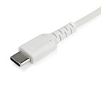 StarTech.com Cable de 2m de Carga USB C - de Carga Rápida y Sincronización USB 2.0 Tipo C a USB C para Portátiles - Revestimiento TPE de Fibra de Aramida M/M 60W Blanco - iPad Pro Surface