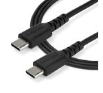 StarTech.com Câble de Charge Rapide USB-C de 1m, Robuste, Charge et Synchronisation, 60W (3A) PD, USB 2.0, Gaine TPE Noire et Fibre d'Aramide - Cordon de Charge USB C