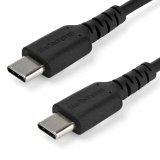 StarTech.com 2m USB-C Ladekabel - Langlebiges USB 2.0 Typ C zu USB C Datenübertragungs-/Schnellladekabel - TPE Mantel Aramidfaser M/M 60W Schwarz - Samsung S10 S20 iPad Pro MS Surface