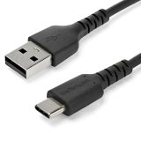 StarTech.com Cable de Carga USB-A a USB-C de 1m - Cable de Carga Rápida y Sincronización USB 2.0 de Servicio Pesado - Cable de Datos USB 2.0- Resistente con Fibra de Aramida - M/M - 3A - Negro