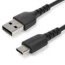 startechcom cable de carga usb-a a usb-c de 1m - cable de carga rapida y sincronizacian usb 20 de servicio pesado - cable de datos usb 20- resistente con fibra de aramida - mm - 3a - negro