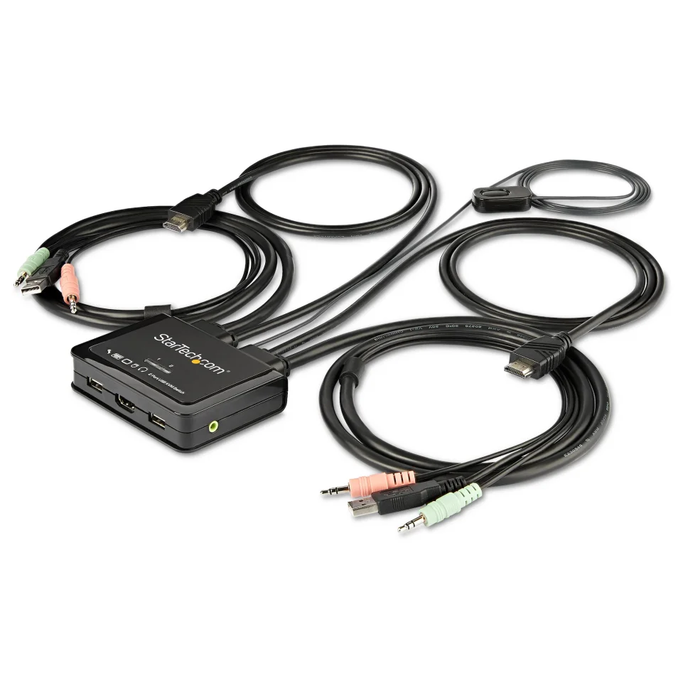 StarTech.com Commutateur KVM HDMI à 2 ports avec câbles incorporés - USB 4K  60Hz sur