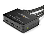 StarTech.com Commutateur KVM HDMI à 2 ports avec câbles incorporés - USB 4K 60Hz